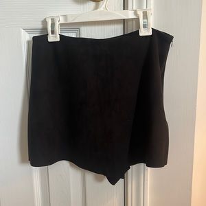 Black velvet skort